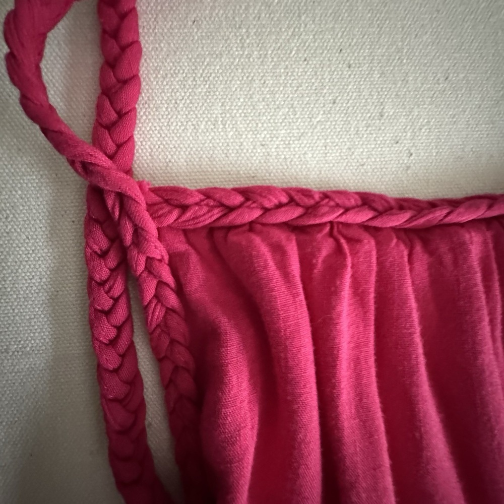 Slate & Willow Dark Pink Maxi Halter Tiered Dress Size XS Open Back Lined - Picture 12 of 16